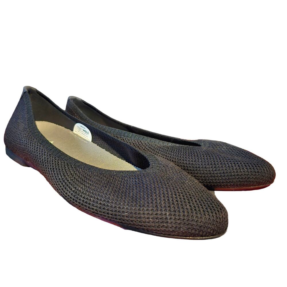 EUC black Allbirds knit almond toe flats size 8.5